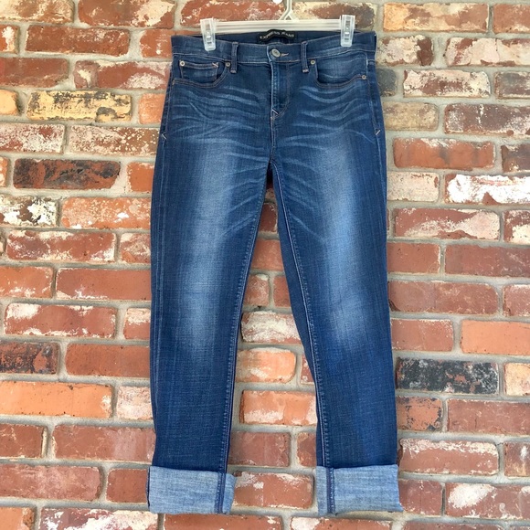 Express Mid-Rise Skinny Dark Wash Jeans